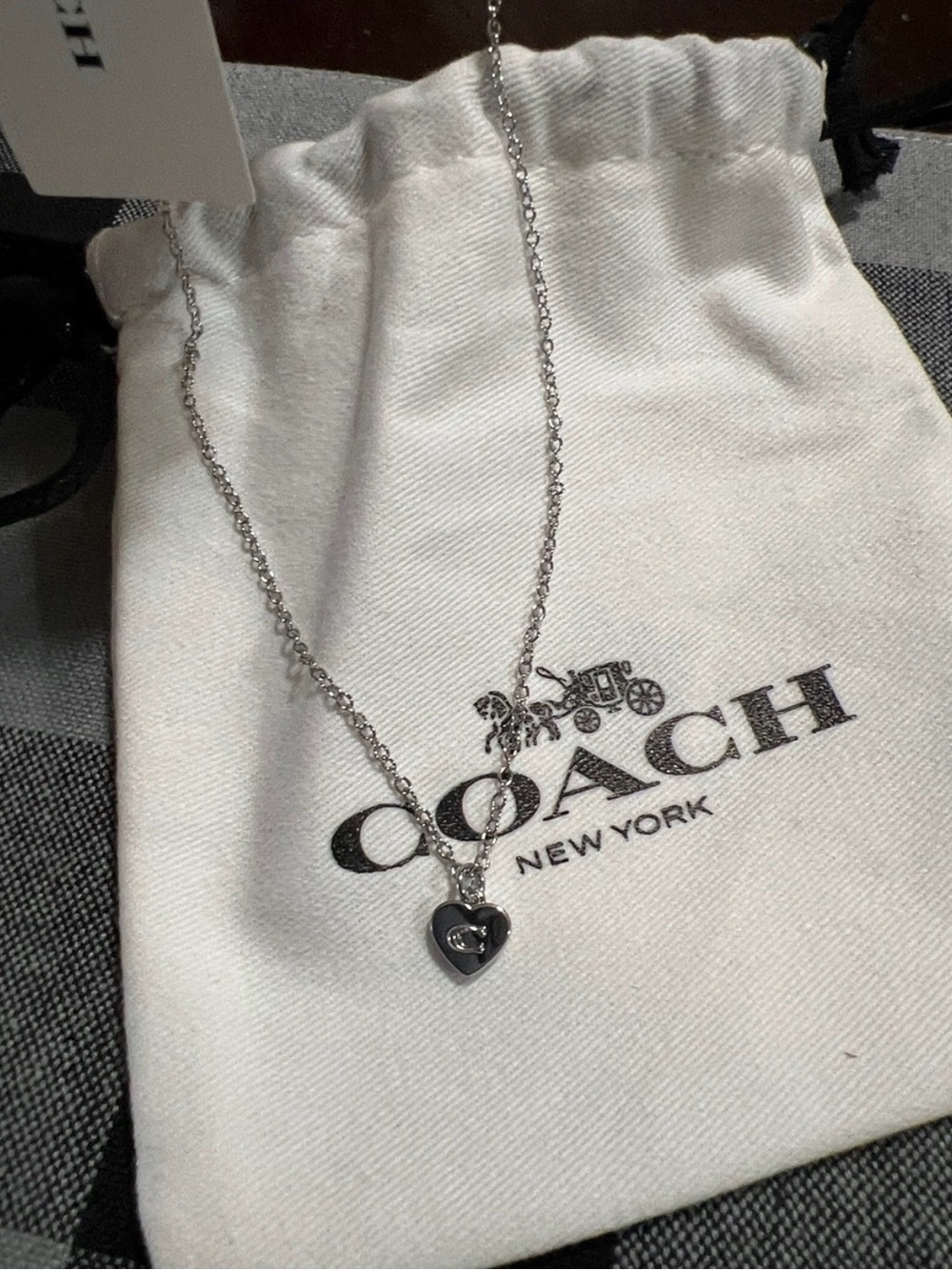 Coach Heart pendant 18 inches long